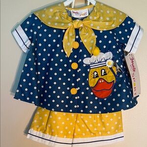 Kids Polka Dot Matching Set - Blue and Yellow